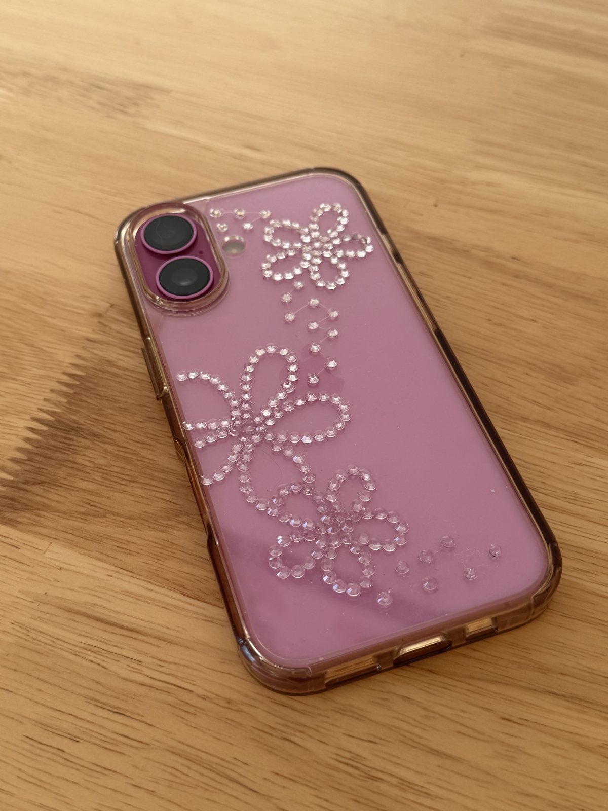 Étui à fleurs en strass